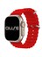 Ocean Loop Silikon Kordon, Apple Watch Series SE/11/10/9/8/7/6/5/4/3 ile Uyumlu, 49mm/46mm/45mm/44mm, Kırmızı 4