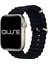 Ocean Loop Silikon Kordon, Apple Watch Series SE/11/10/9/8/7/6/5/4/3 ile Uyumlu, 49mm/46mm/45mm/44mm, Siyah 3