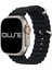 Ocean Loop Silikon Kordon, Apple Watch Series SE/11/10/9/8/7/6/5/4/3 ile Uyumlu, 49mm/46mm/45mm/44mm, Siyah 4