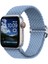 Apple Watch Series SE/10/9/8/7/6/5/4/3/Ultra Uyumlu 49mm-46mm-45mm-44mm-42mm Ayarlanabilir Tokalı Örgü Kordon Duman Mavisi 1