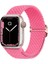 Apple Watch Series SE/11/10/9/8/7/6/5/4/3 ile Uyumlu 42mm-41mm-40mm-38mm Ayarlanabilir Tokalı Örgü Kordon Pembe 1