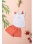 Fiyonklu Fisto Kollu Taş Baskılı Tshirt Fiyonklu Şort Kız Çocuk 2'li Takım - 2-5 Yaş - 2304 1