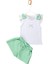 Fiyonklu Fisto Kollu Taş Baskılı Tshirt Fiyonklu Şort Kız Çocuk 2'li Takım - 2-5 Yaş - 2304 5