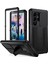 Samsung Galaxy S23 Ultra Slayt Kamera Lid Pc+Silikon+Metal Telefon Önleyici Kılıf Kılıfı Gizli Kickstand Arka Kapak Temsil Edilmiş Cam Ekran Koruyucu (Yurt Dışından) 1
