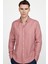 Slim Fit Uzun Kol Biyeli Yaka Düğmeli Keten Erkek Pudra Gömlek 1