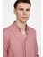 Slim Fit Uzun Kol Biyeli Yaka Düğmeli Keten Erkek Pudra Gömlek 2