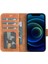 Apple iPhone 13 Mini Uyumlu Deri Cüzdanlı Kılıf G19 Taba 3