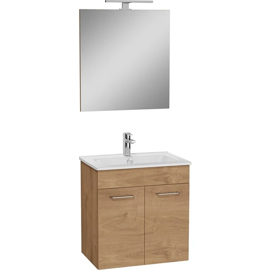 Vitra Ardea 67090 Banyo Dolabı Seti Kapaklı, 60 Cm, Altın Meşe