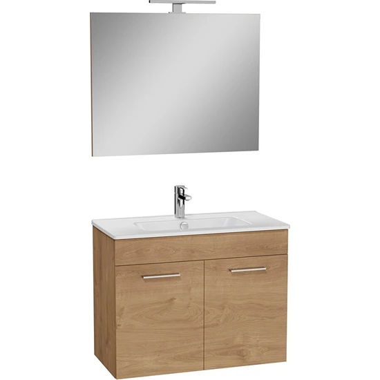 Vitra Ardea 67091  Banyo Dolabı Seti Kapaklı, 80 Cm, Altın Meşe