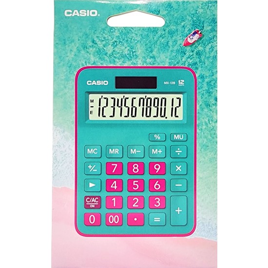 Casio MX-12B-GNRD Yeşil+Pembe 12 Hane Masa Üstü Hesap Fiyatı