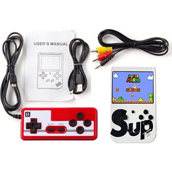 Teknomila Sup Taşınabilir Video Oyun Konsolu 3 400 Oyunlu Mini Atari Gameboy 2 Oyunculu
