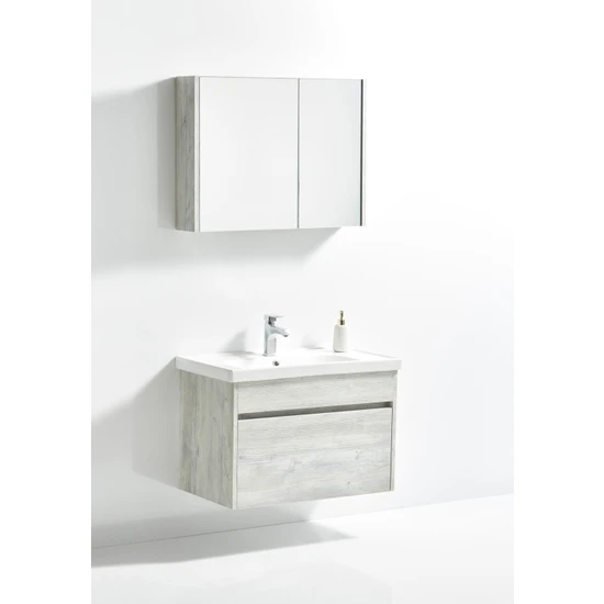 Saydam Mobilya Alaçatı 60 cm Banyo Dolabı Takımı Alt Üst