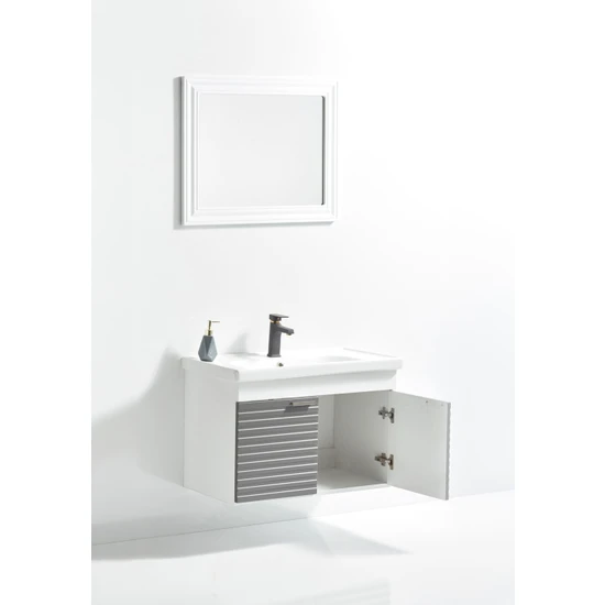 Saydam Banyo Valettin 80 cm Banyo Dolabı Takımı Alt Üst