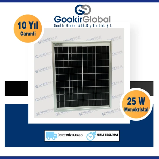 GESPER 25 Watt MONOKRİSTAL GÜNEŞ PANELİ