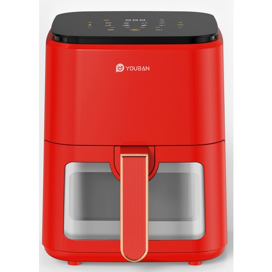 Youban Air Fryer 3.5l Camlı Kırmızı Fritöz