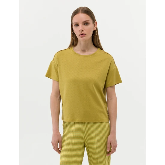 Pierre Cardin Kadın Yeşil Regular Fit T-Shirt 50269359-VR235