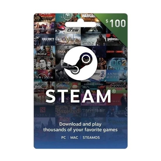 Steam Gift Card (Us) 100 Usd