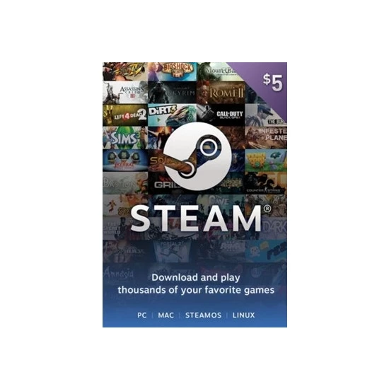 Steam Gift Card (US) 5 USD
