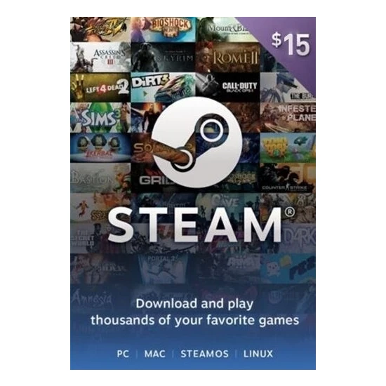 Steam Gift Card (US) 15 USD