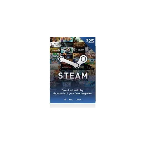 Steam Gift Card (US) 25 USD