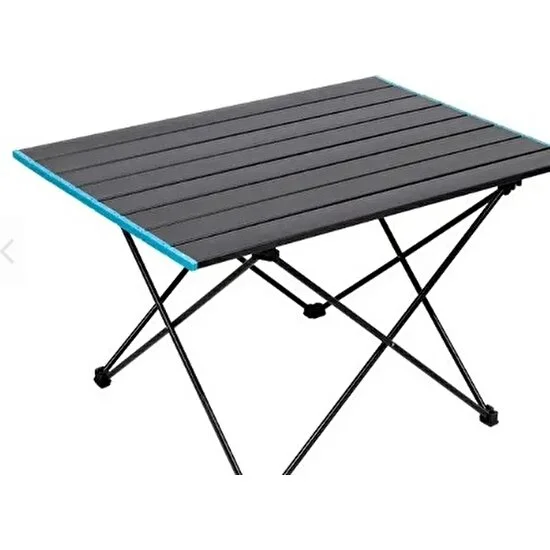 Katlanabilir Alüminyum Kamp ve Piknik Masası, Siyah, Geniş Model, 66 x 47 x 51 cm