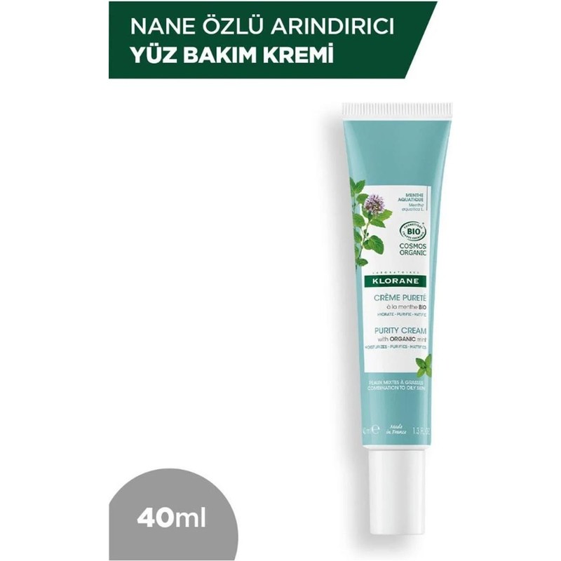 Klorane Nane Özlü Arındırıcı Yüz Bakım Kremi 40 ml
