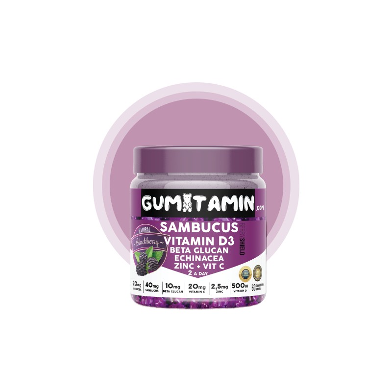 Gumitamin Sambucus Vitamin D3 İçeren Güçlendirici Şampuan Zayıf Saçlar İçin 60 Adet