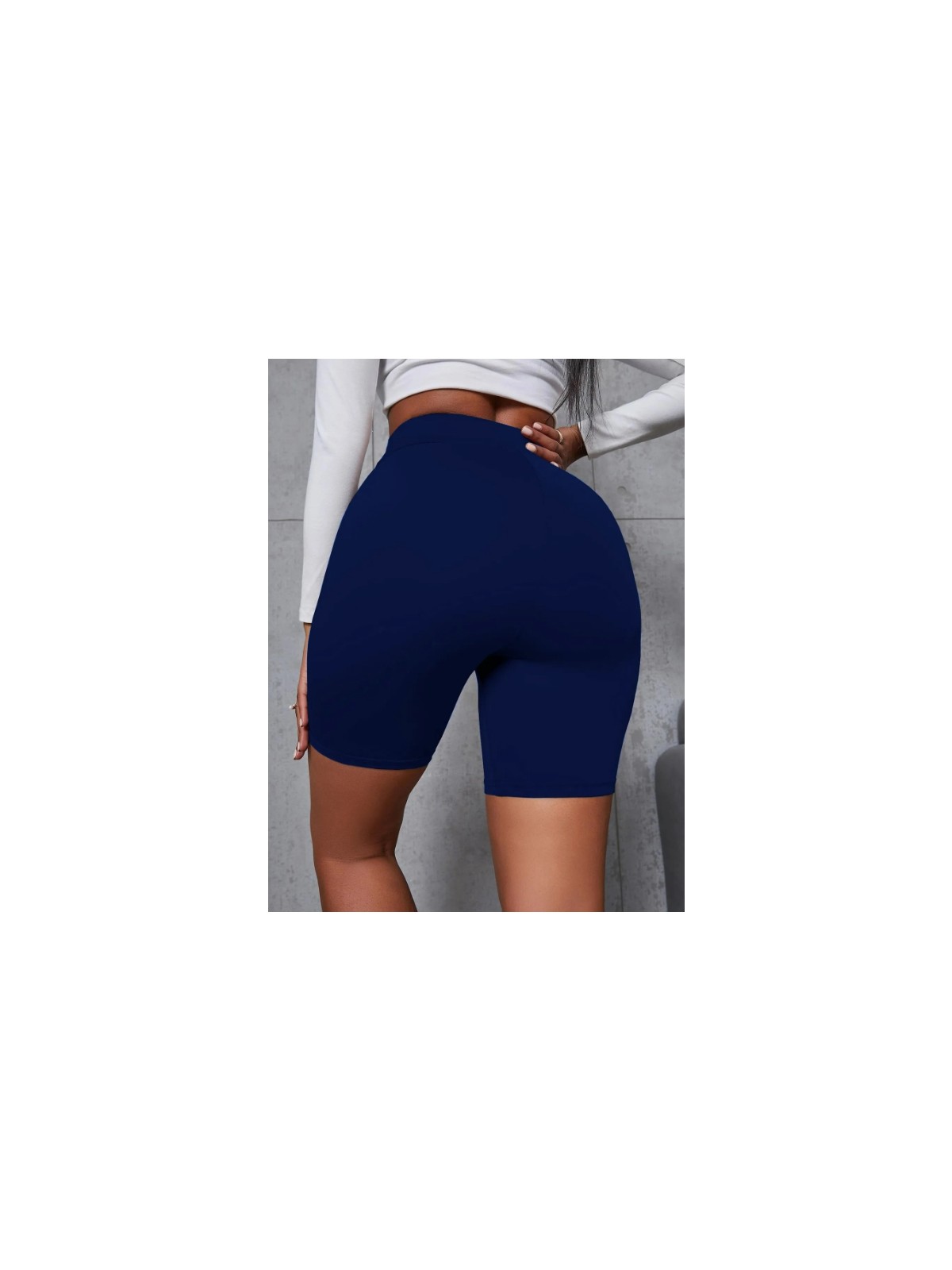 Fancy&Dancy Kadın Siyah Dalgıç Kumaş Yüksek Bel Biker Şort Tayt 4097 - Görsel 5