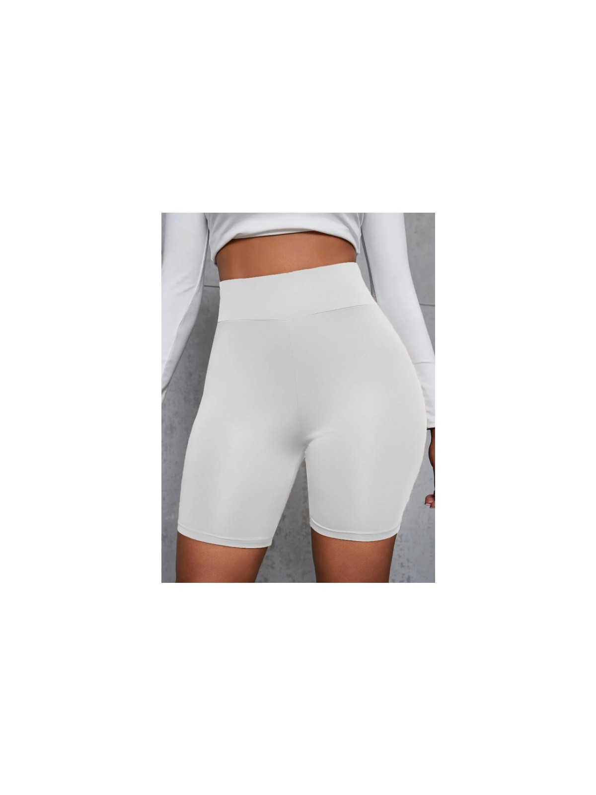 Fancy&Dancy Kadın Siyah Dalgıç Kumaş Yüksek Bel Biker Şort Tayt 4097 - Görsel 4