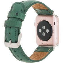 Bouletta Apple Watch Uyumlu Uyumlu Deri Kordon 42-44-45MM De6 Yeşil