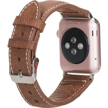Bouletta Apple Watch Uyumlu Uyumlu Deri Kordon 42-44-45MM Nm1-As2 Taba