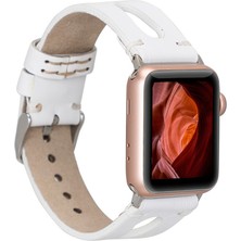 Bouletta Apple Watch Uyumlu Uyumlu Deri Kordon Ba2 42-44-45MM F3 Beyaz