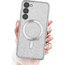 MTK Moveteck Samsung Galaxy S23 Uyumlu Kılıf Parıltılı Pırlanta Lensli Taşı Simli Magsafe Destekli Lüks Görünüm Case