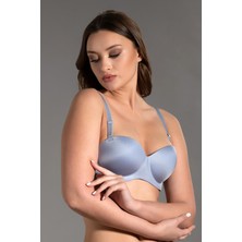 Cotonhause Kadın Straplez Lotus Lazer Kesim Boş Cup Mavi Sütyen 336050