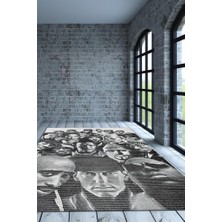 Homshtag Old School Efsaneler Siyah Beyaz Halı Rap Sever Halı Müzisyine Hediyelik Art Müzik Halı