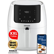 Goldmaster Romelio 1800 Watt 7 Litre Beyaz Geniş Hazneli Xxl Dokunmatik Airfryer Sıcak Hava Fritözü