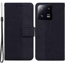 Lr Joyful Xiaomi 13 Pro 5g Manyetik Kapatma Telefon Kılıfı Deri Deri Baskılı Geometri Desen Stand Cüzdan Kabuğu (Yurt Dışından)