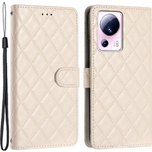 Lr Joyful Xiaomi 13 Lite / Civi 2 5g Dikiş Hattı Rhombus Deri Kılıf Stand Telefon Şok Geçirmez Kapak (Yurt Dışından)