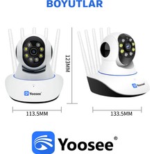 Yoosee Kablosuz Full Hd 1080P Wifi Ip 5 Antenli Kablosuz 355° Bebek Izleme Güvenlik Kamerası