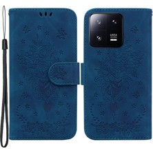 Lr Joyful Xiaomi 13 Pro 5g Deri Telefon Kılıfı Stand Cüzdan Gül Kelebek Basılı Cep Telefonu Kapağı (Yurt Dışından)