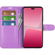 Lr Joyful Xiaomi Pu Deri Kabuk 13 Lite / Civi 2 5g Litchi Doku Telefon Kılıfı Cüzdan Stand Flip Cover (Yurt Dışından)