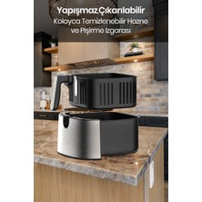 Goldmaster Fitcook 8 Litre Inox Geniş Hazneli Xxl Dokunmatik Yeniden Isıtma Fonksiyonlu Airfryer Sıcak Hava Fritözü