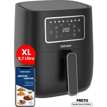 Goldmaster Preto 1700 Watt Xl Dijital Dokunmatik 8 Ön Programlı Airfryer Yağsız Kızartma Sıcak Hava Fritöz