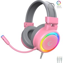 Rampage Alquist SN-R10 Pembe 3,5mm Rgb Gaming Oyuncu Mikrofonlu Kulaklık