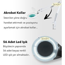 Sevgift LED Işıklı Masa Bağlantılı Büyüteç 5x - Güzellik Salonu Büyüteçi