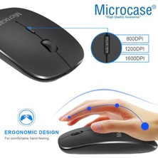 Microcase 800-1200-1600 Dpı Bluetooth Kablosuz Mouse - AL3760 Gümüş