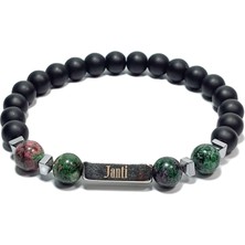 Janti JTAW23DOB1286 Janti Bileklik Ceyt Hematit Doğaltaş Cam Onyx