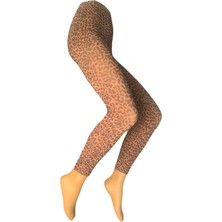 Dore Leopar Desenli Termal (200 Denye) Tayt Kadın Çorap