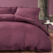 Yataş Plain Çift Kişilik Xl Ranforce Yıkamalı Nevresim Takımı - Mürdüm