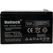 UNITECH 12 Volt 7 Amper Bakımsız Kuru Akü